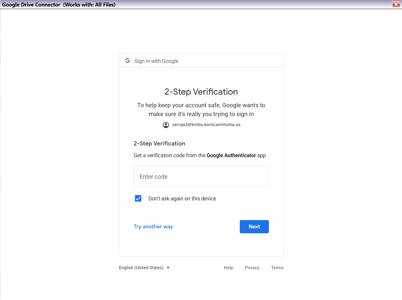 Google Drive Login