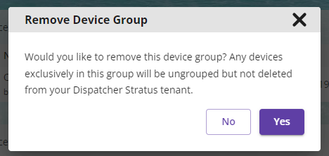 Confirm Delete Device Group 