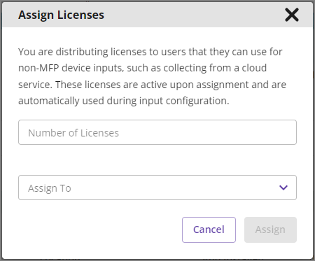 Assign Non-MFP Device Window