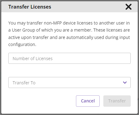 Transfer Non-MFP Devices Window