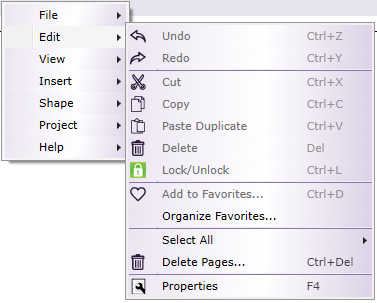 Edit menu