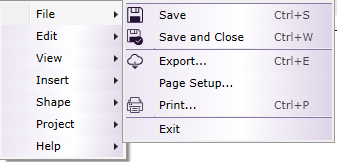 File menu